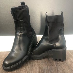 Black Zara Lug sole boot size 40